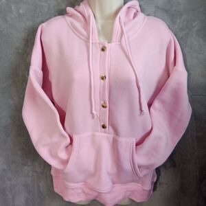 Exclusive Women Pink Large Hooded Sweatshirt Pullover Button  Barbie Baby...
